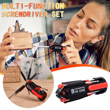 8-in-1-Schraubendreher mit LED-Taschenlampe