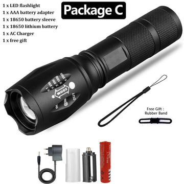 Hochwertige, superhelle, wiederaufladbare und wasserdichte Taschenlampe, ideal fürs Camping